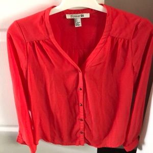 F21 Red Blouse